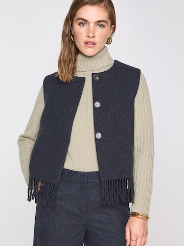 Maison 123 Knit Cardigan 'PAIGE GI FRANGES' in Grey: front