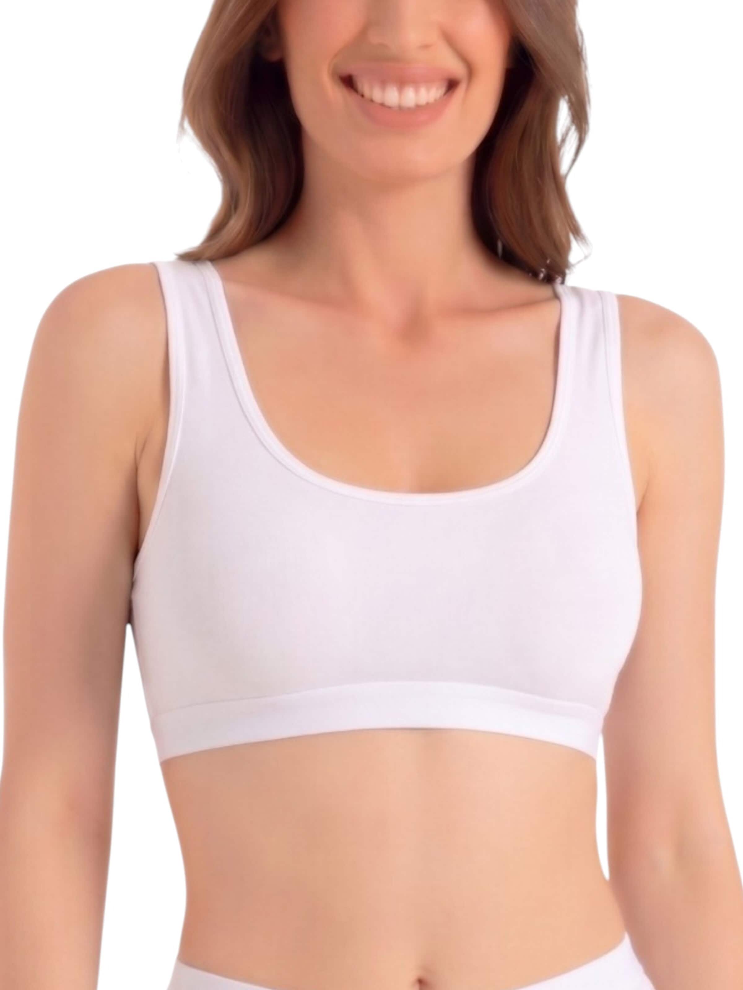 Bustier Soutien-gorge de sport 'SORYA – Sport-BH' fashionshowcase en blanc : devant