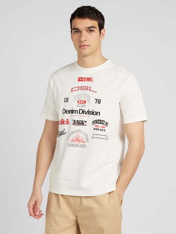 DIESEL T-shirt 'JUST N14' i vit: framsida