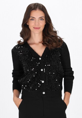 FELIPA Knit cardigan in Black: front