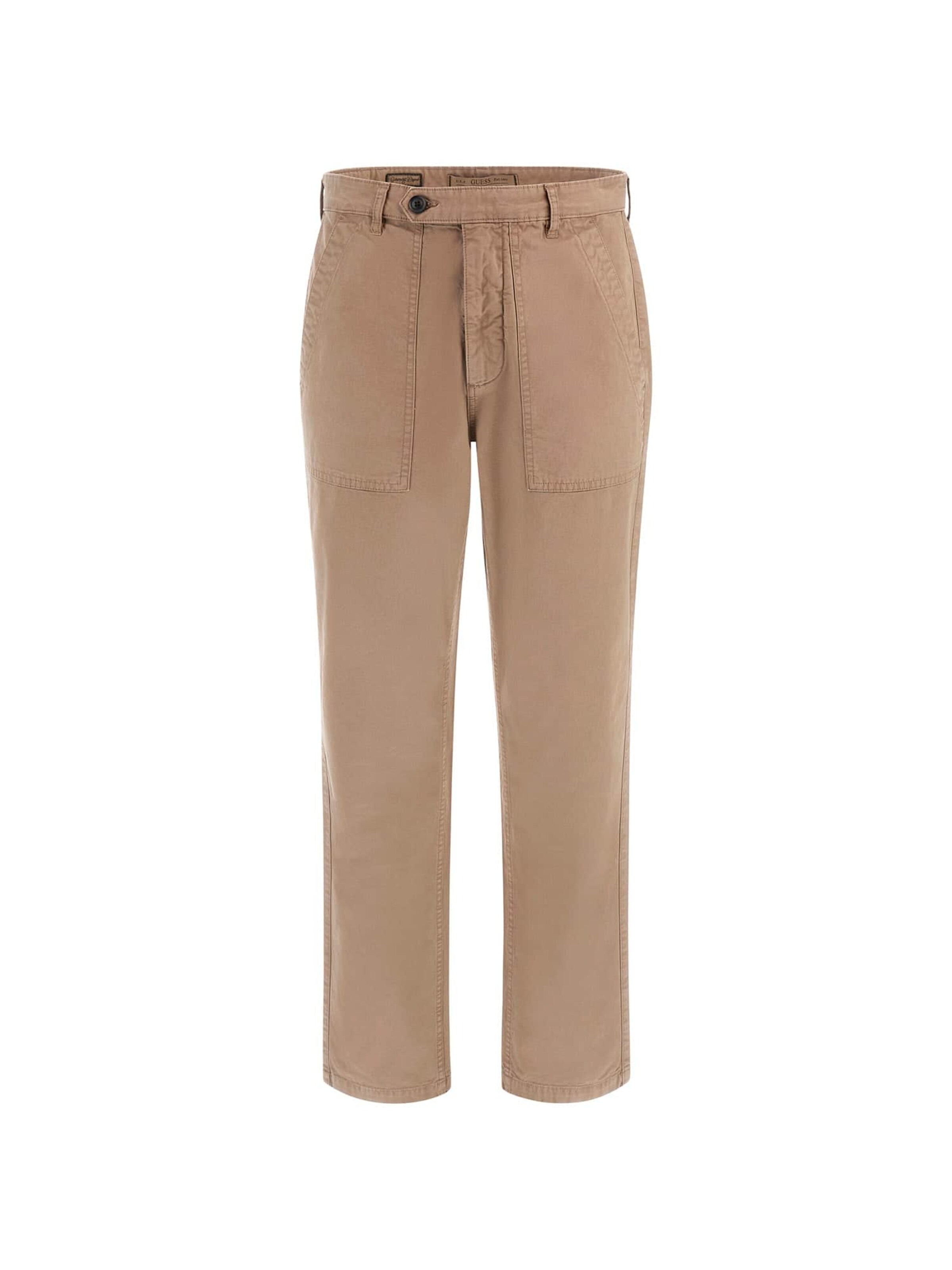 GUESS Regular Pants in Brown: front