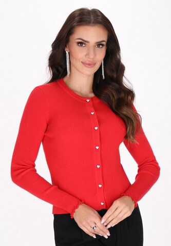 faina Knit cardigan in Red: front