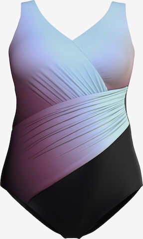 Ulla Popken Minimizer Badeanzug in Pink: Vorderseite