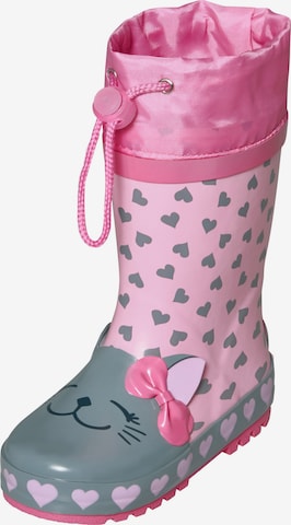 PLAYSHOES Regenlaarzen 'Katze' in Roze: voorkant