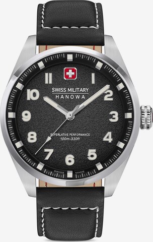 SWISS MILITARY HANOWA Analoog horloge 'Greyhound' in Zwart: voorkant