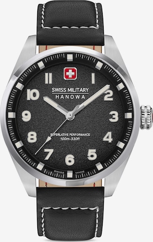 SWISS MILITARY HANOWA Analoog horloge 'Greyhound' in Zwart: voorkant