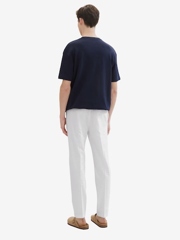 Effilé Pantalon à plis TOM TAILOR DENIM en blanc