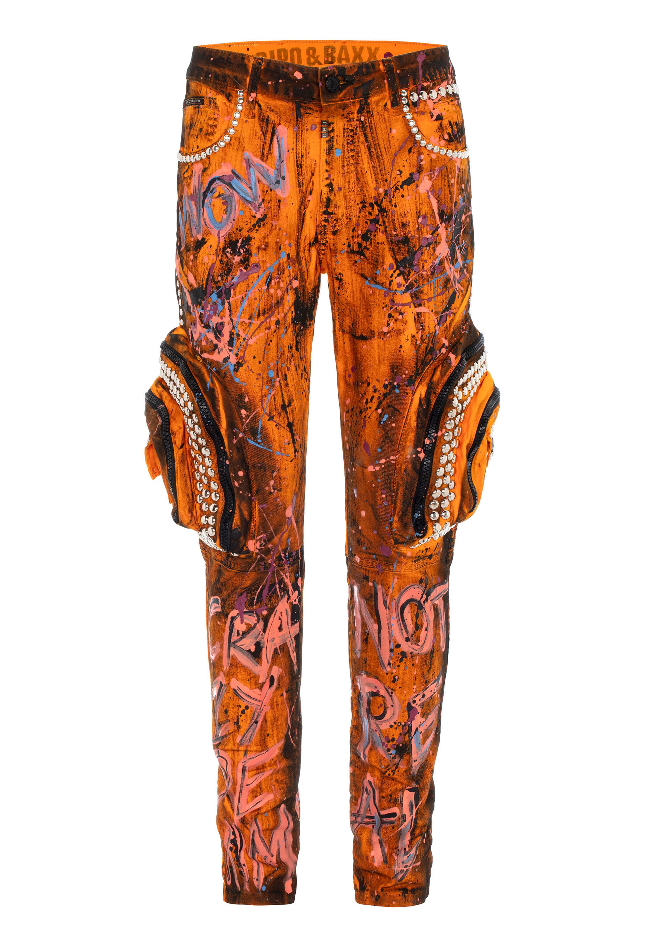 Regular Jean 'CD634' CIPO & BAXX en orange : devant