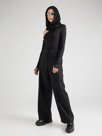 Regular Pantaloni cu dungă de la Calvin Klein pe negru