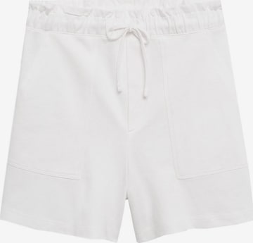 MANGO Regular Pants 'CLAY' in White: front