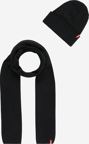 LEVI'S ® Set Scarf und Mütze in Schwarz: predná strana