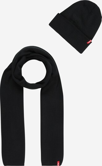 LEVI'S ® Set Scarf und Mütze in schwarz, Produktansicht