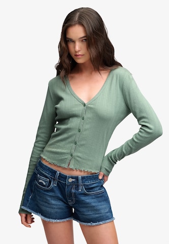 Superdry & Co Kardigán 'Athletic Essential' - zöld: elől