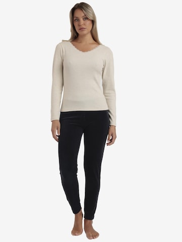 admas - Top 'Camiseta Manga Larga Romantic Rib para Mujer' en beige