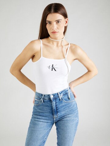 Shirtbody Calvin Klein Jeans en blanc : devant