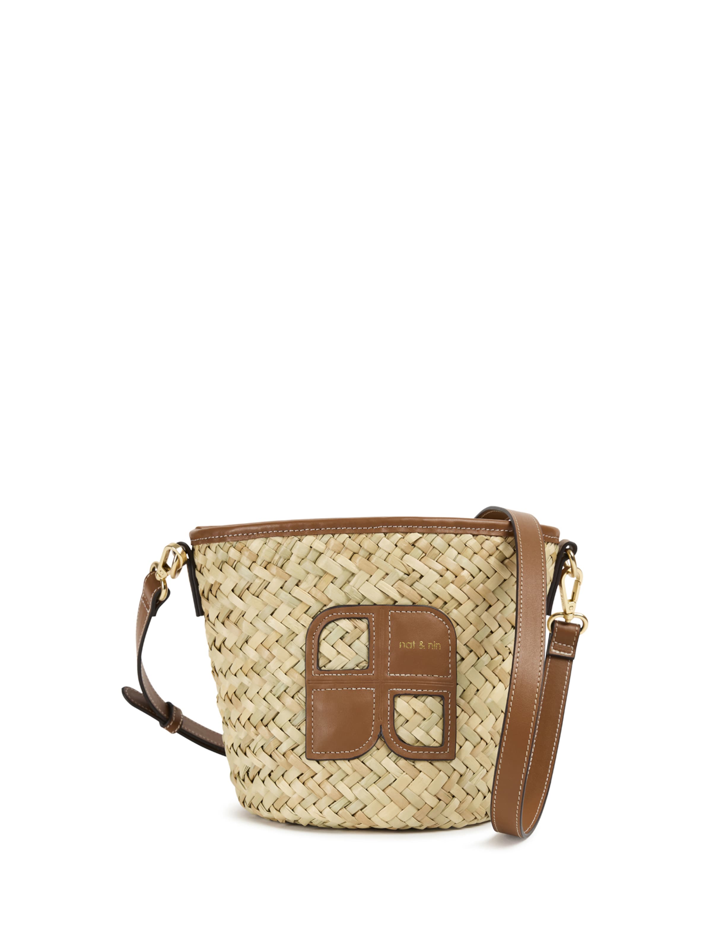 Nat&Nin Schoudertas 'Paolo' in Bruin: voorkant