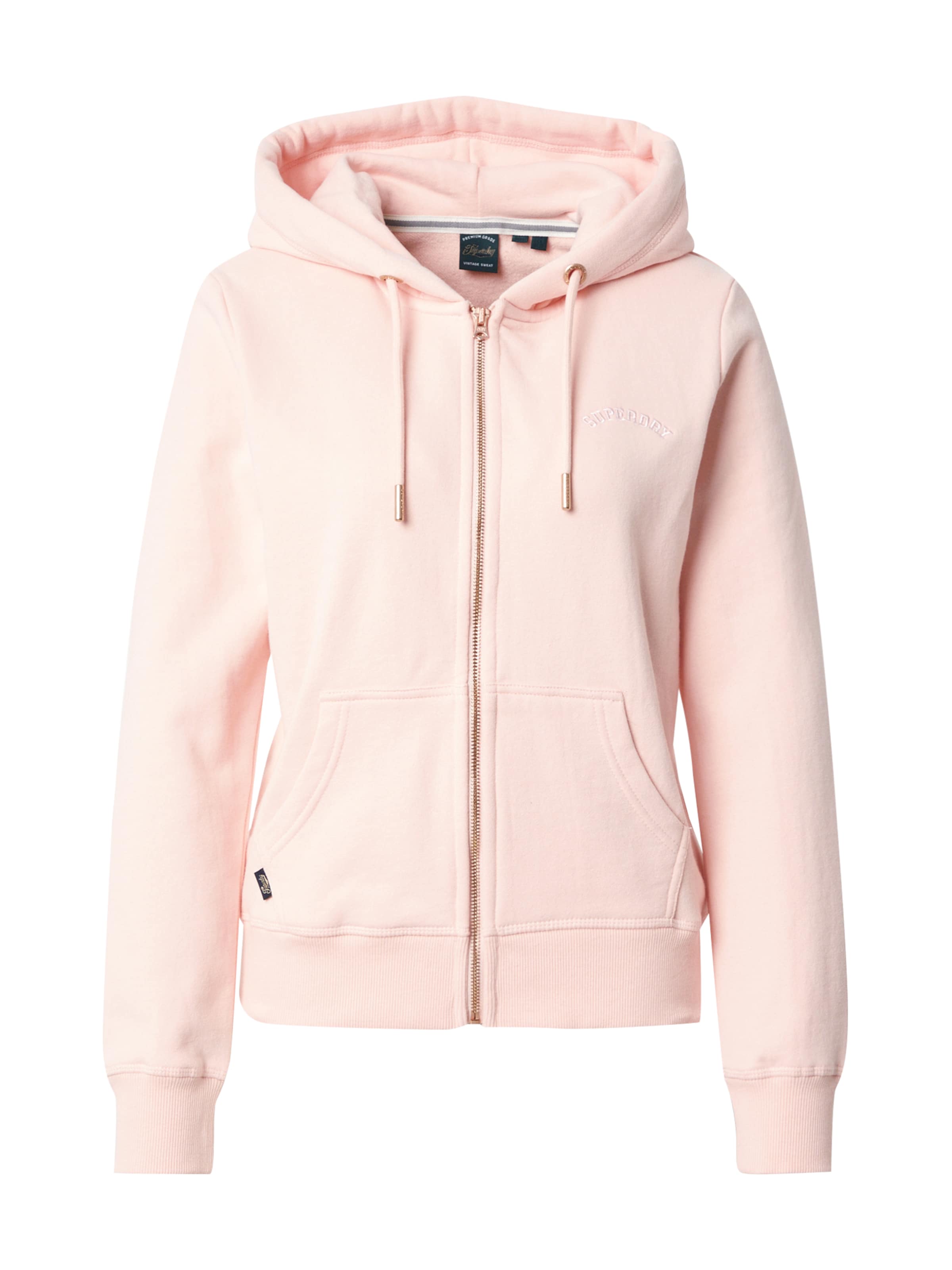 Superdry Sweat jacket 'Essential' in Pink: front