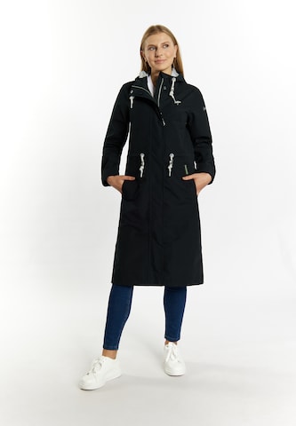 Schmuddelwedda Between-Seasons Coat in Black: front