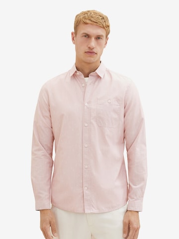 Coupe regular Chemise TOM TAILOR en rose : devant