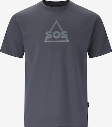 SOS T-Shirt 'Kvitfjell' in Grau: Vorderseite