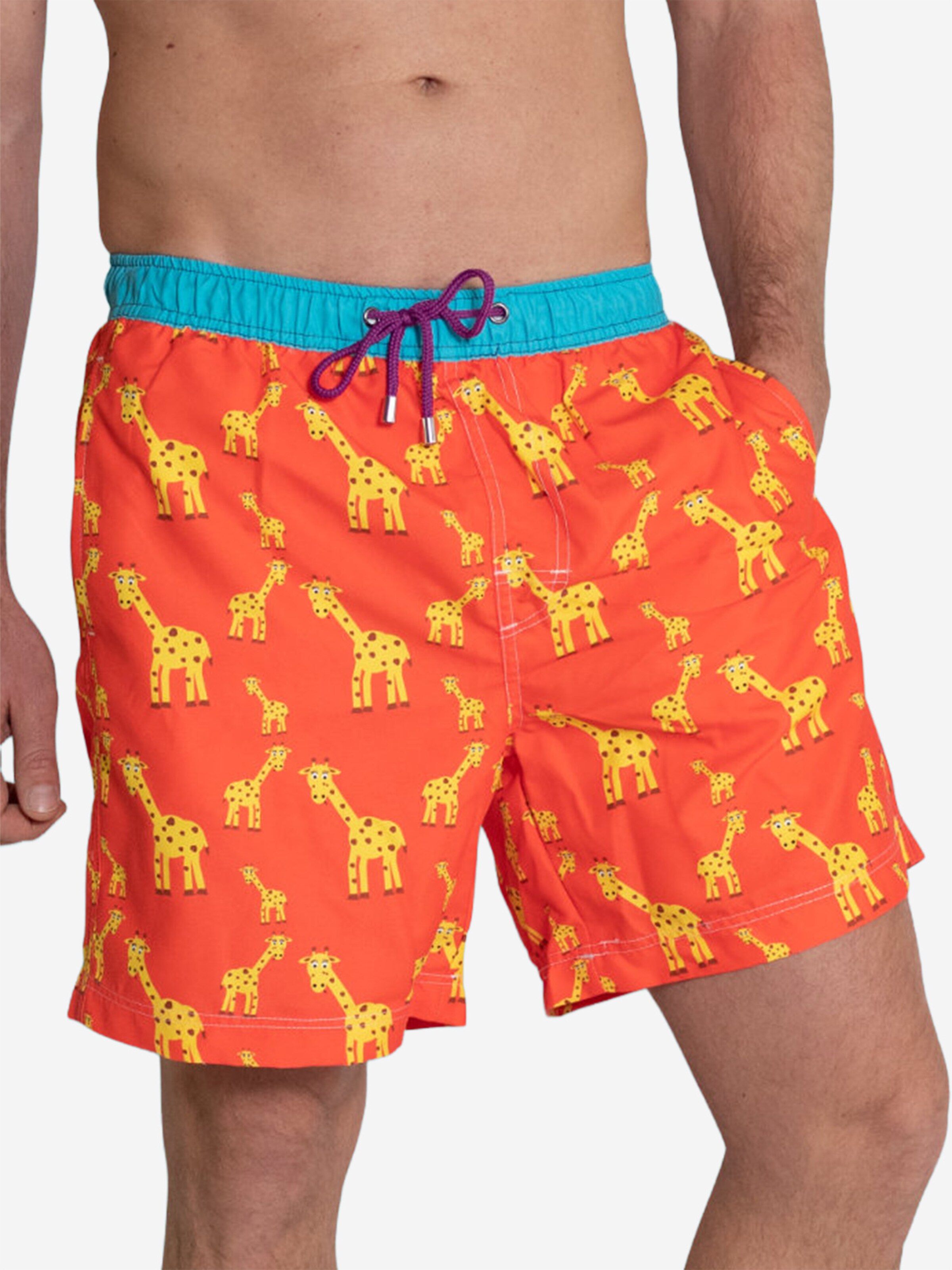 UNABUX Board Shorts in Red: front