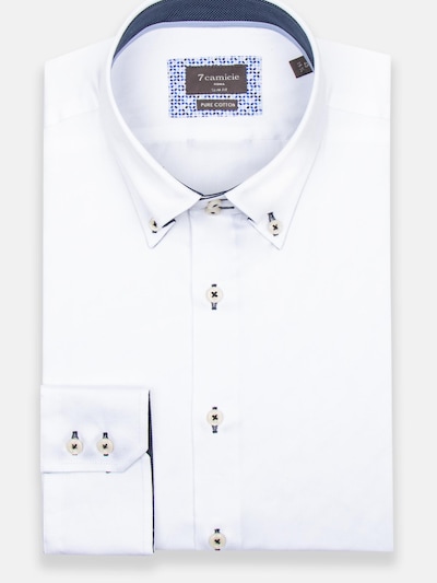 7Camicie Chemise business 'Roma Iconic Satin Man Shirt White' en blanc, Vue avec produit