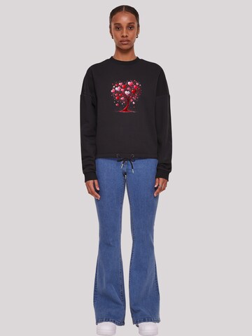 Sweat-shirt 'Herz Baum Aquarell Druck' F4NT4STIC en noir