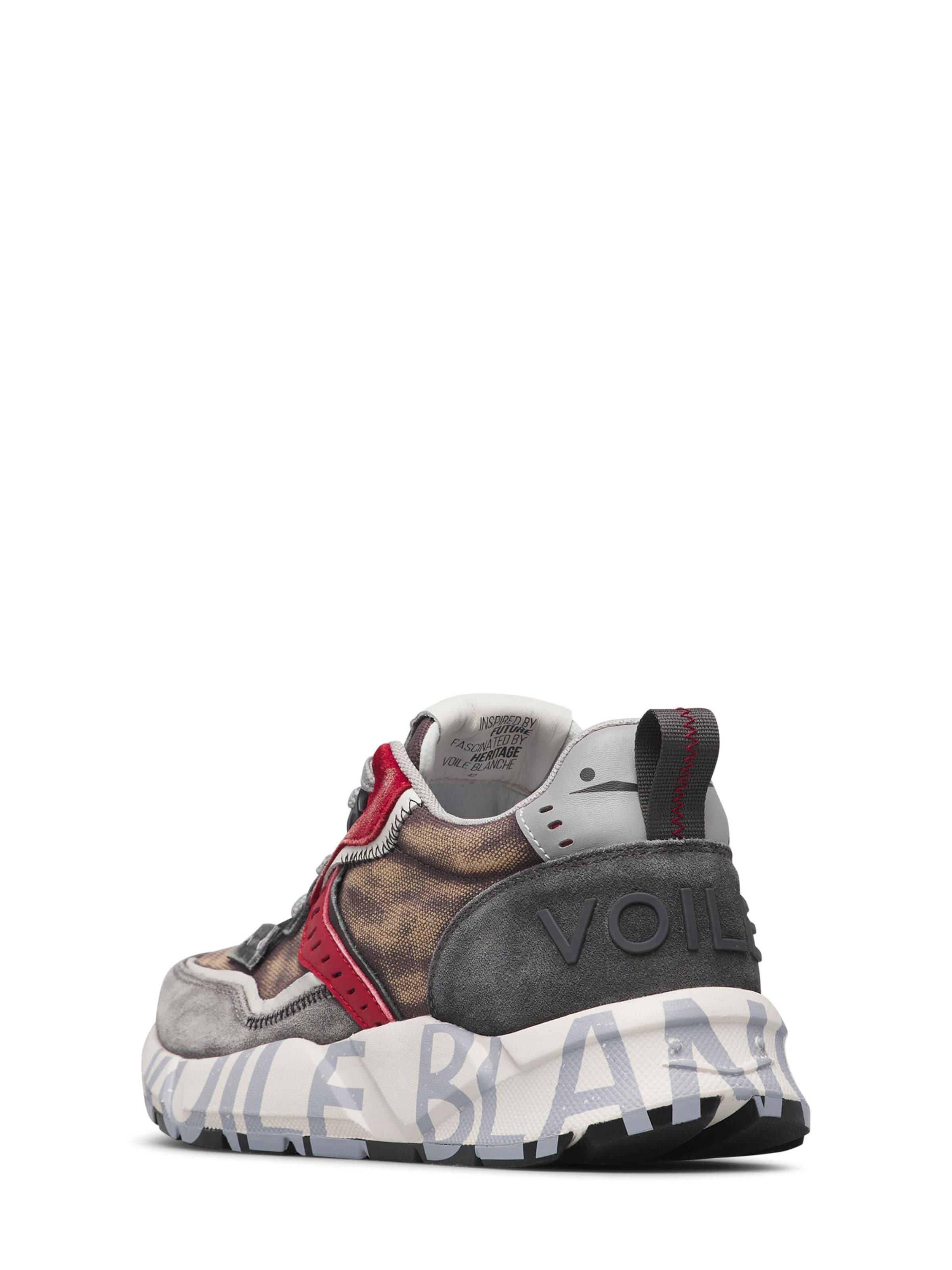 Baskets basses 'CLUB01.' Voile blanche en gris