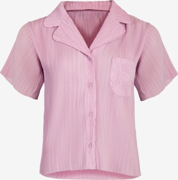 OW Collection Pajama Shirt 'FIERCE' in Pink: front