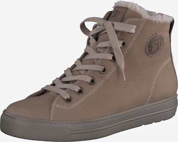 Paul Green Sneakers hoog in Bruin: voorkant