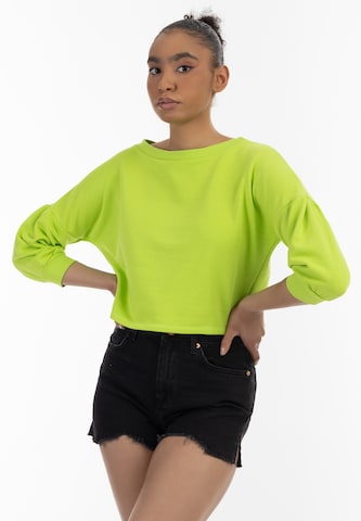 MYMO Sweatshirt in Groen: voorkant