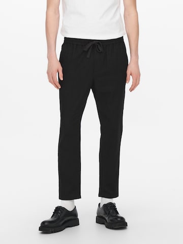 Only & Sons Loose fit Pants 'Linus' in Black: front