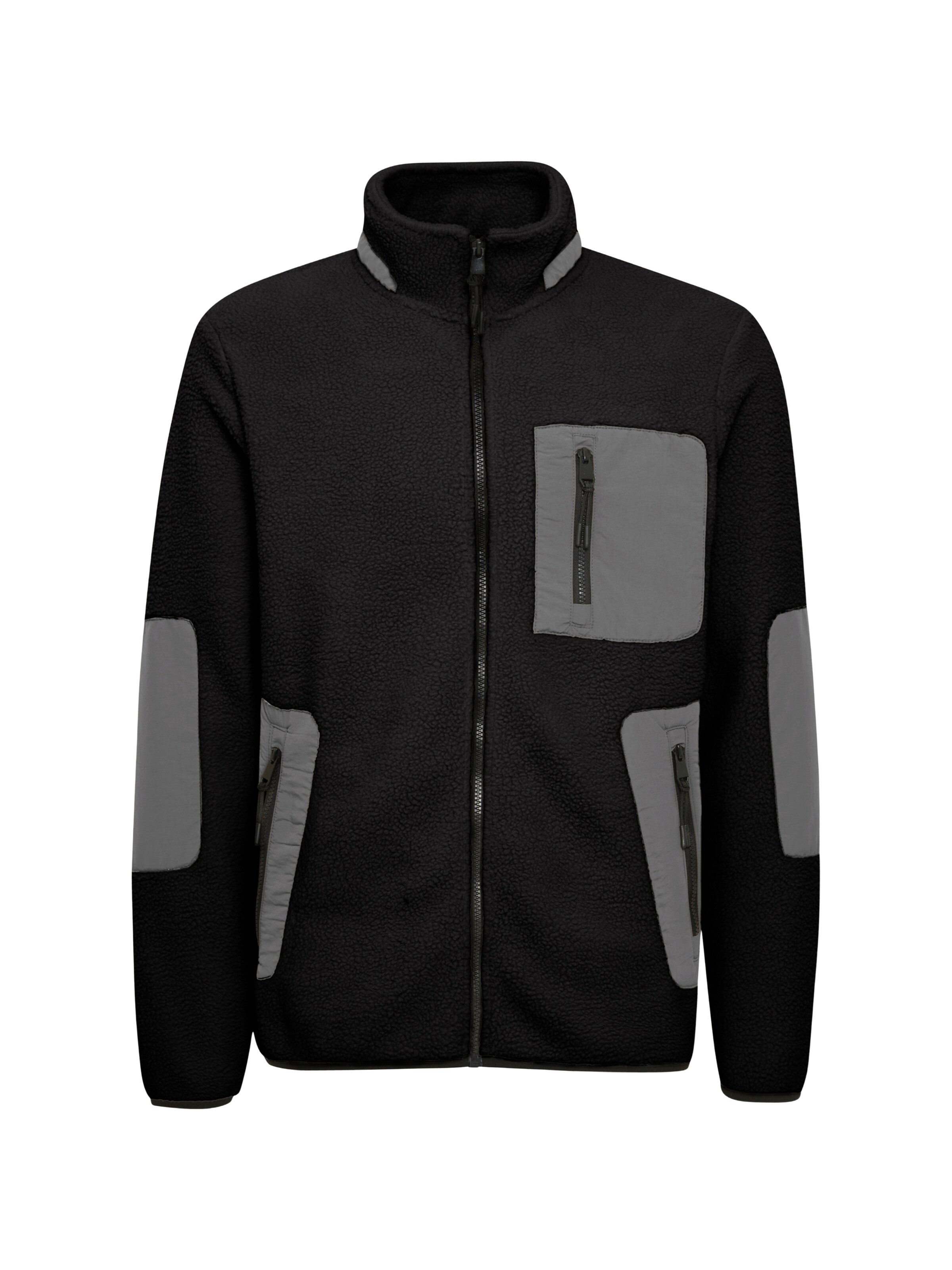 BLEND Fleecejacke 'Bhlauke' in Schwarz: Vorderseite