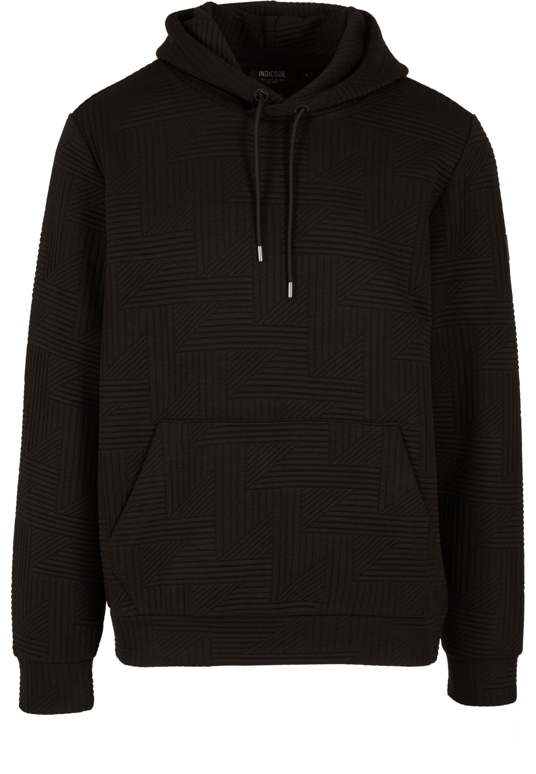 Felpa 'Huntsville' di INDICODE JEANS in nero: frontale