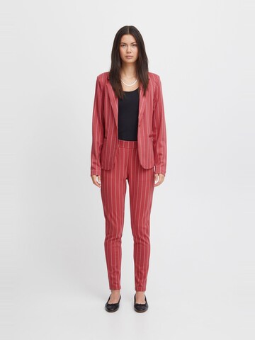 Effilé Pantalon à pince ' Ruti ' ICHI en rouge