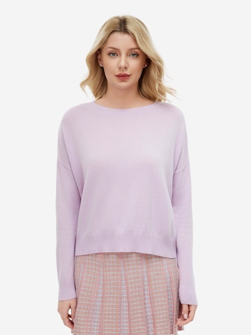 BELLEMERE NEW YORK Pullover 'Kaschmirpullover mit U-Boot-Ausschnitt'‌‌‌ in Pink: Vorderseite