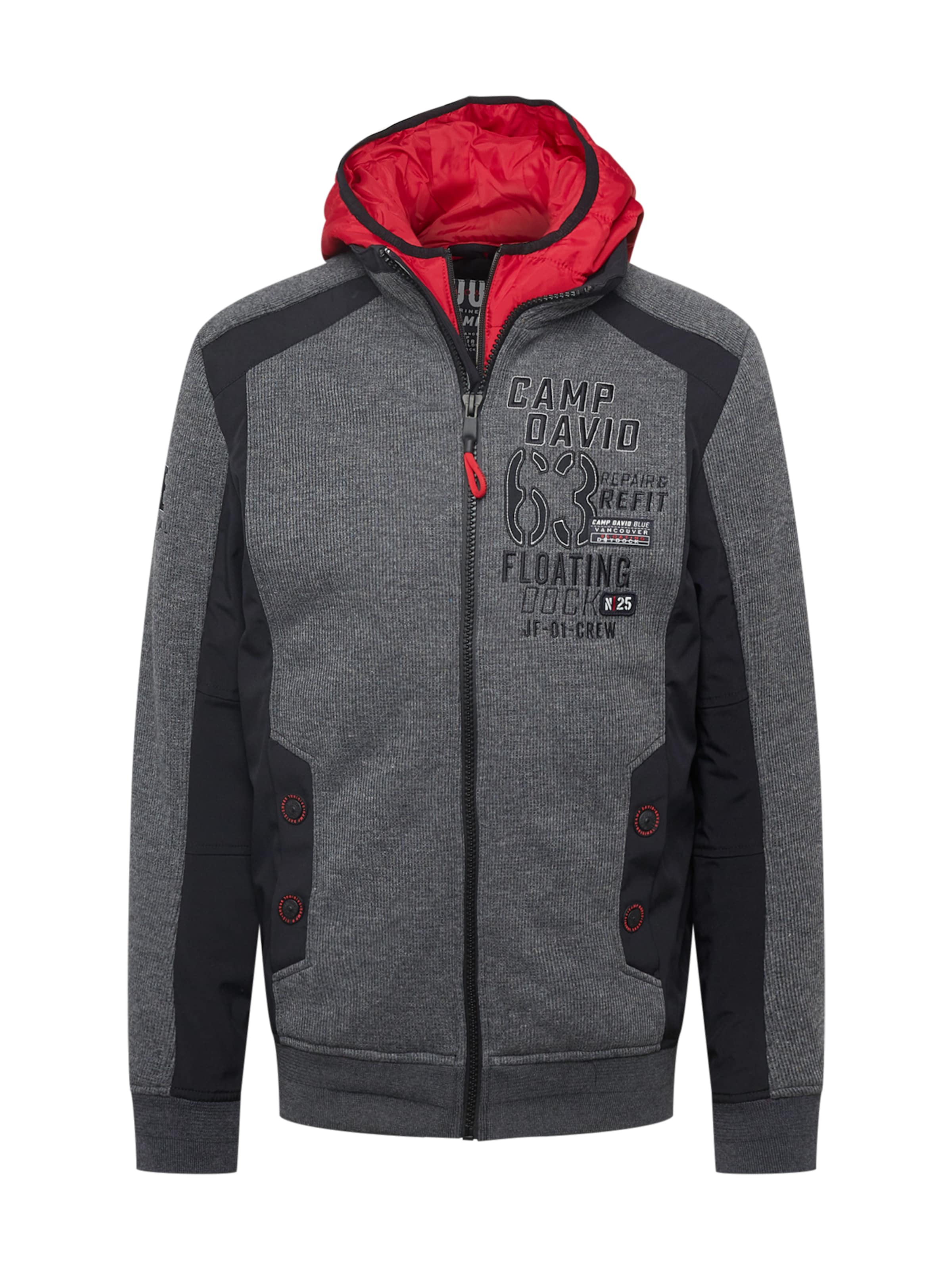 CAMP DAVID Sweatjakke 'Shipyard' i grå: forside