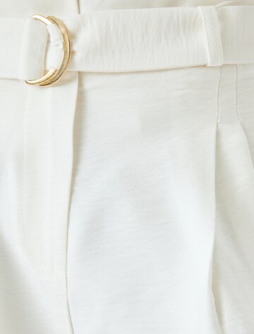 Koton Regular Pleat-Front Pants in White
