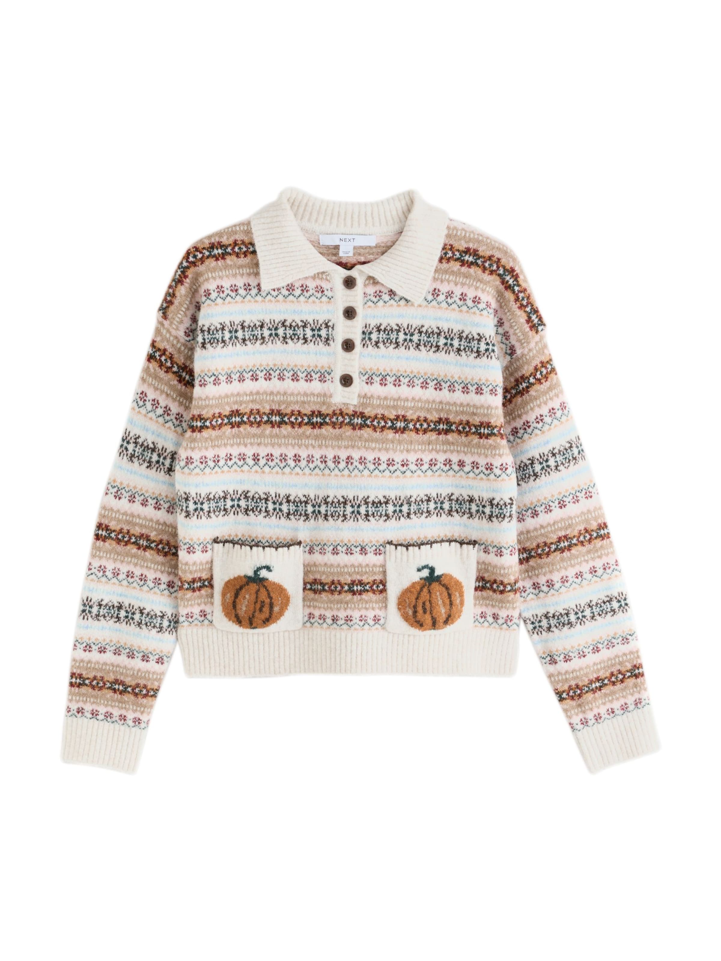 Next Pullover em XS em ecru / bege escuro / conhaque / abe, Vista do artigo