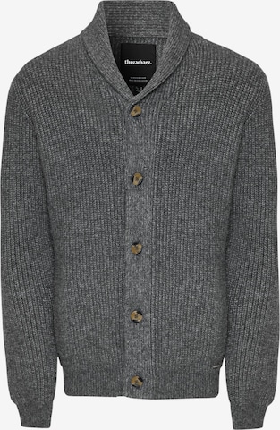 Threadbare Strickjacke 'Needham' in Grau: Vorderseite