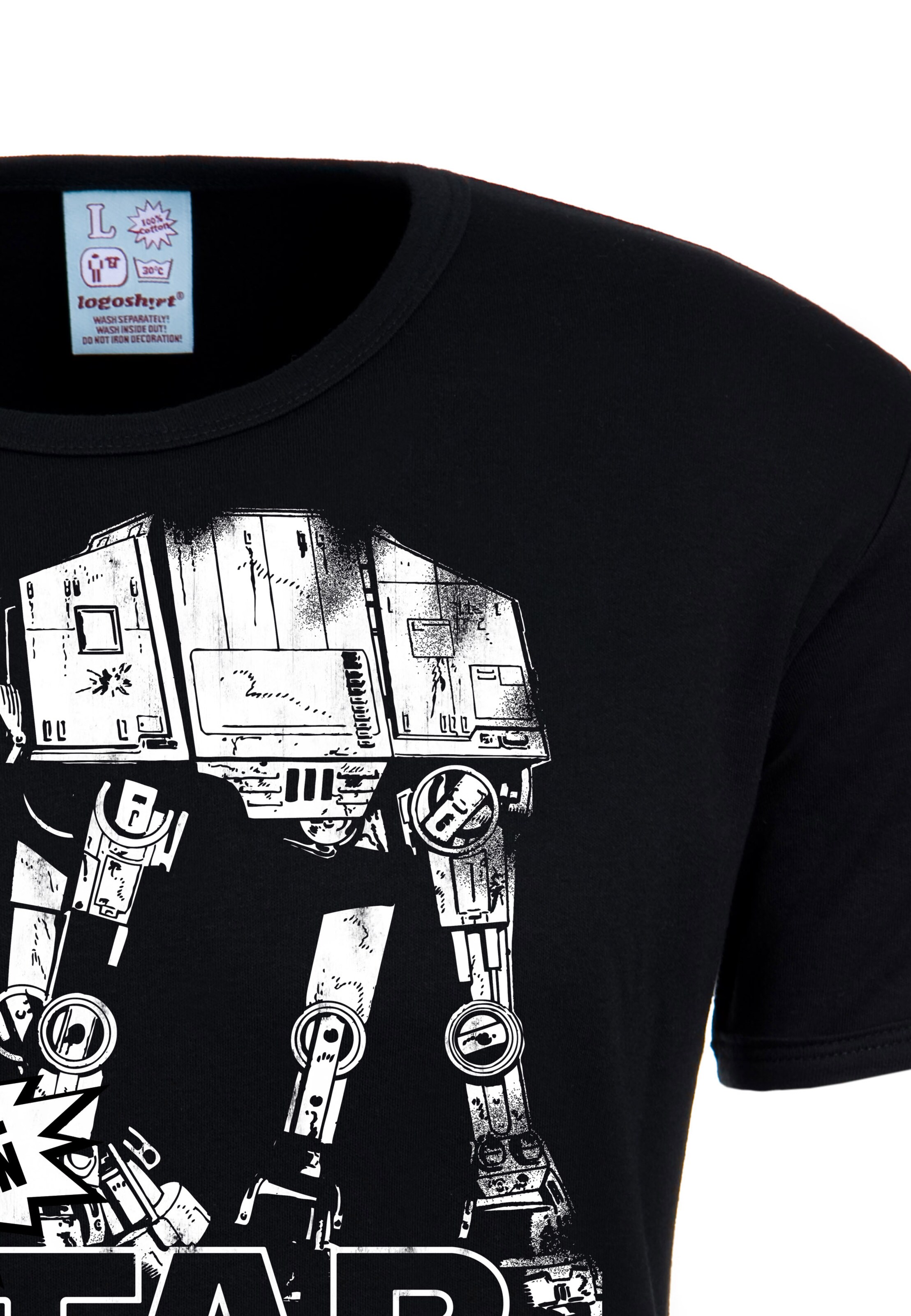 LOGOSHIRT T-Shirt mit coolem 'AT-AT'-Print in Schwarz
