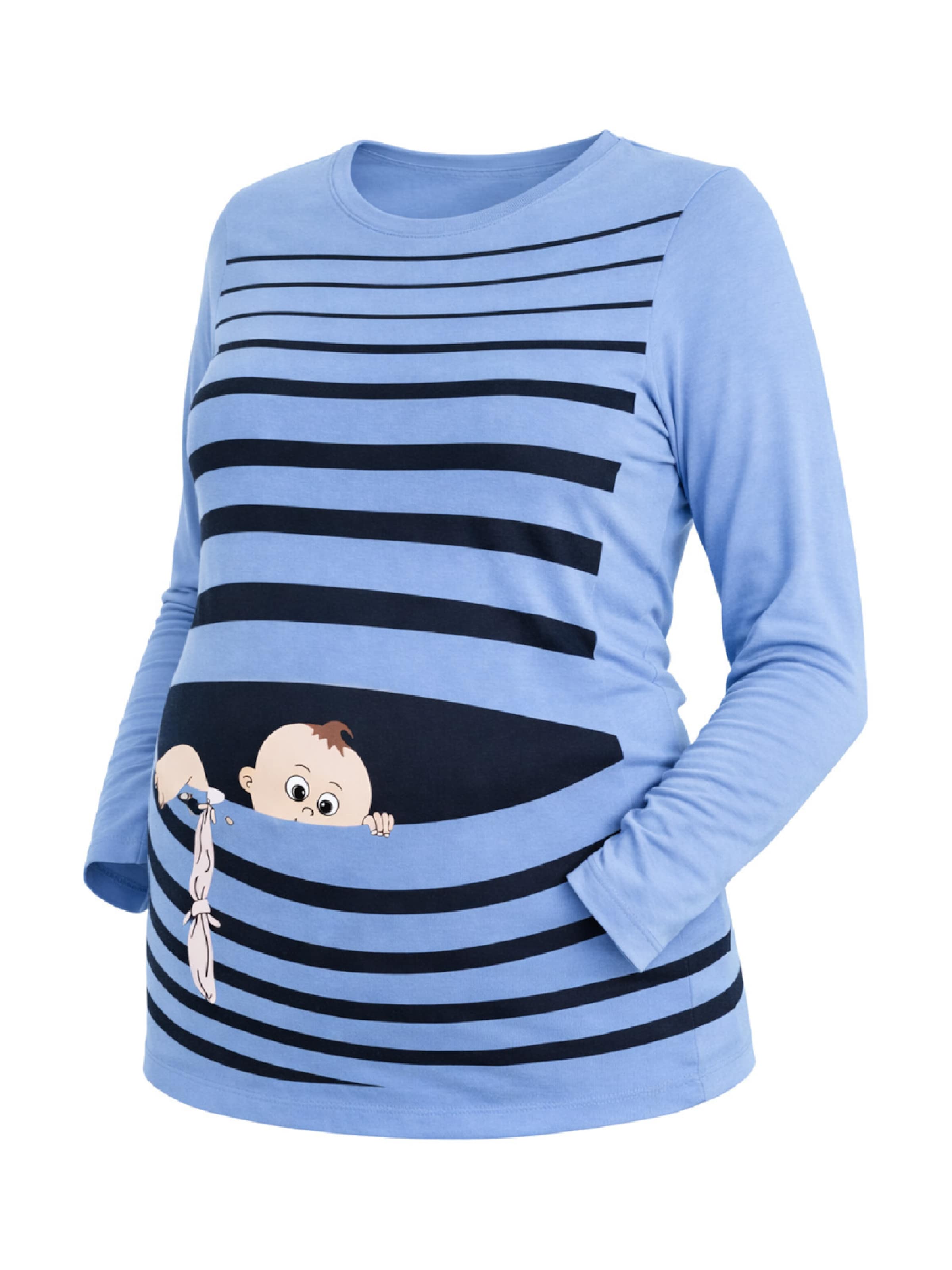 M.M.C. Shirt 'Baby Flucht Umstandslangarmshirt' in Light blue, Item view