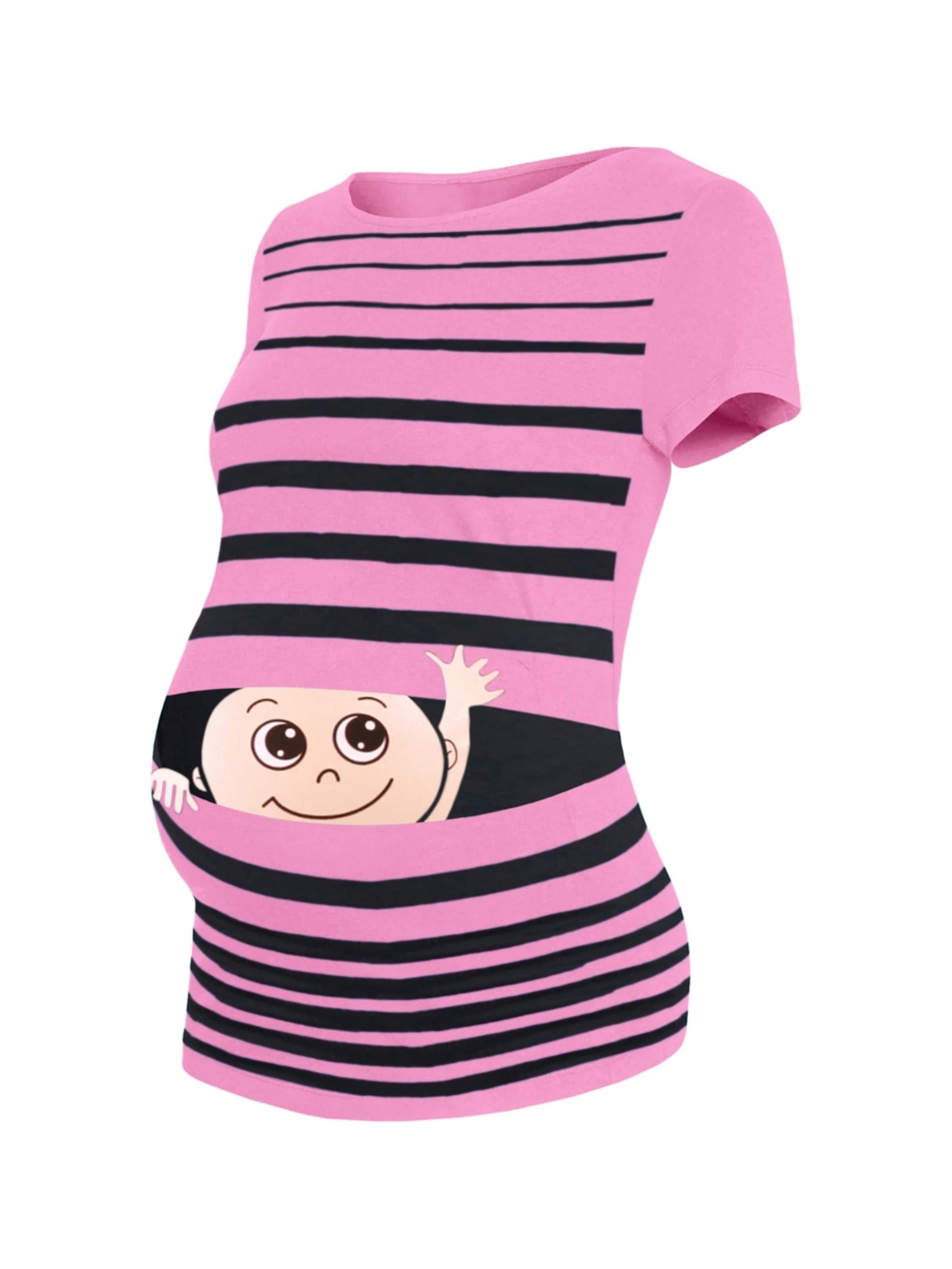 M.M.C. Shirt 'Winke Winke Umstandsshirt' in Pink: front