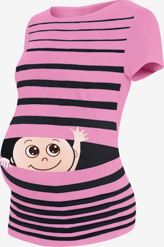 M.M.C. Shirt 'Winke Winke Umstandsshirt' in Pink: front