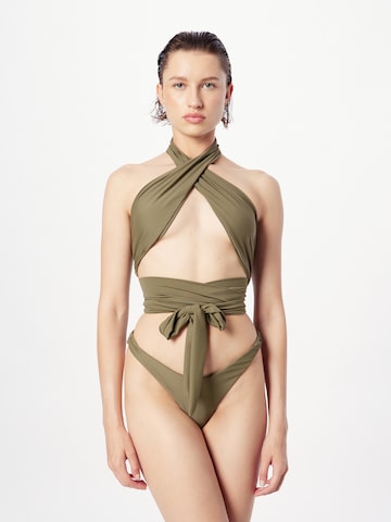MisspapHigh neck Bikini - zelena boja: prednji dio