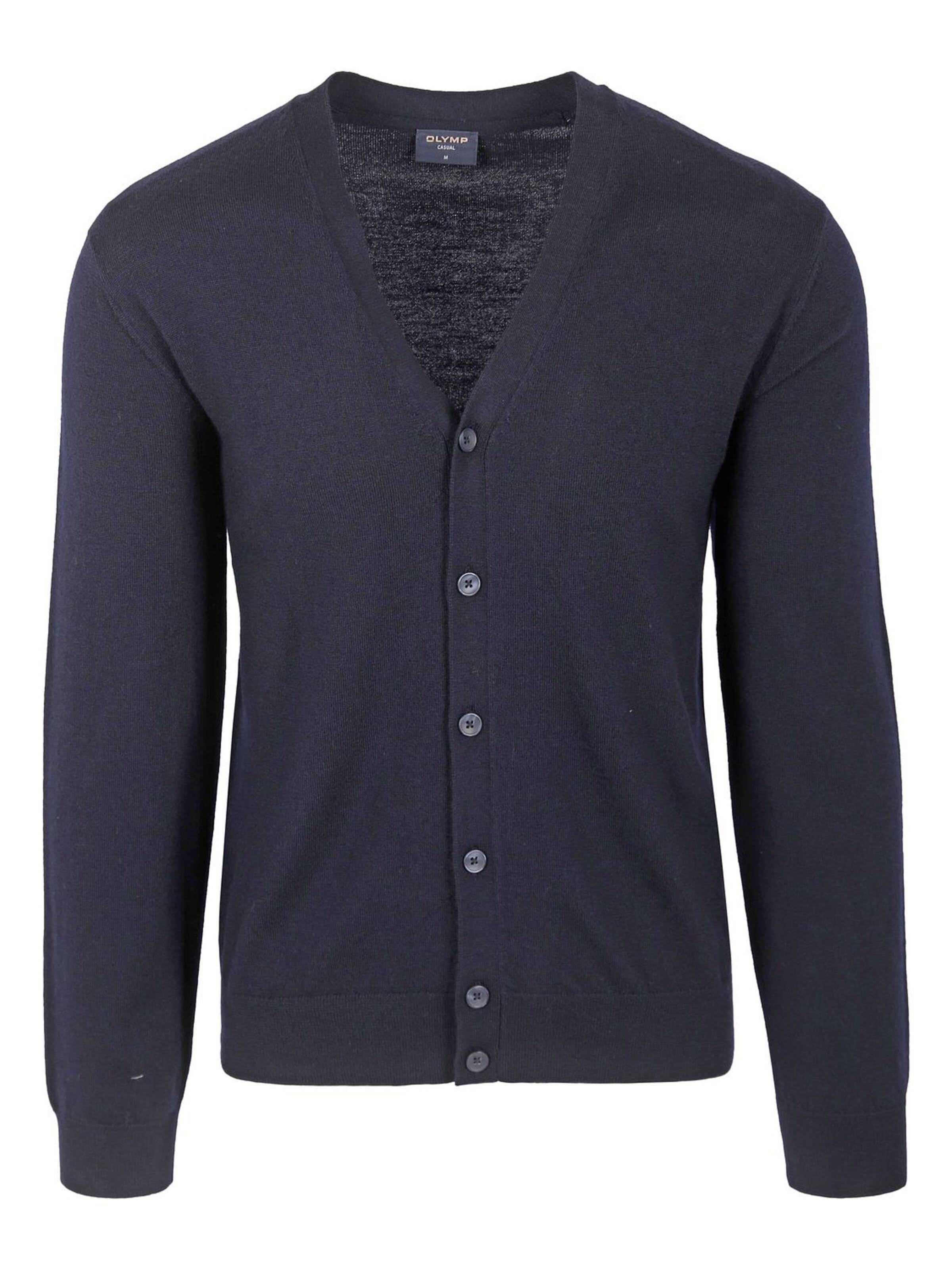 OLYMP Gebreid vest in Blauw: voorkant