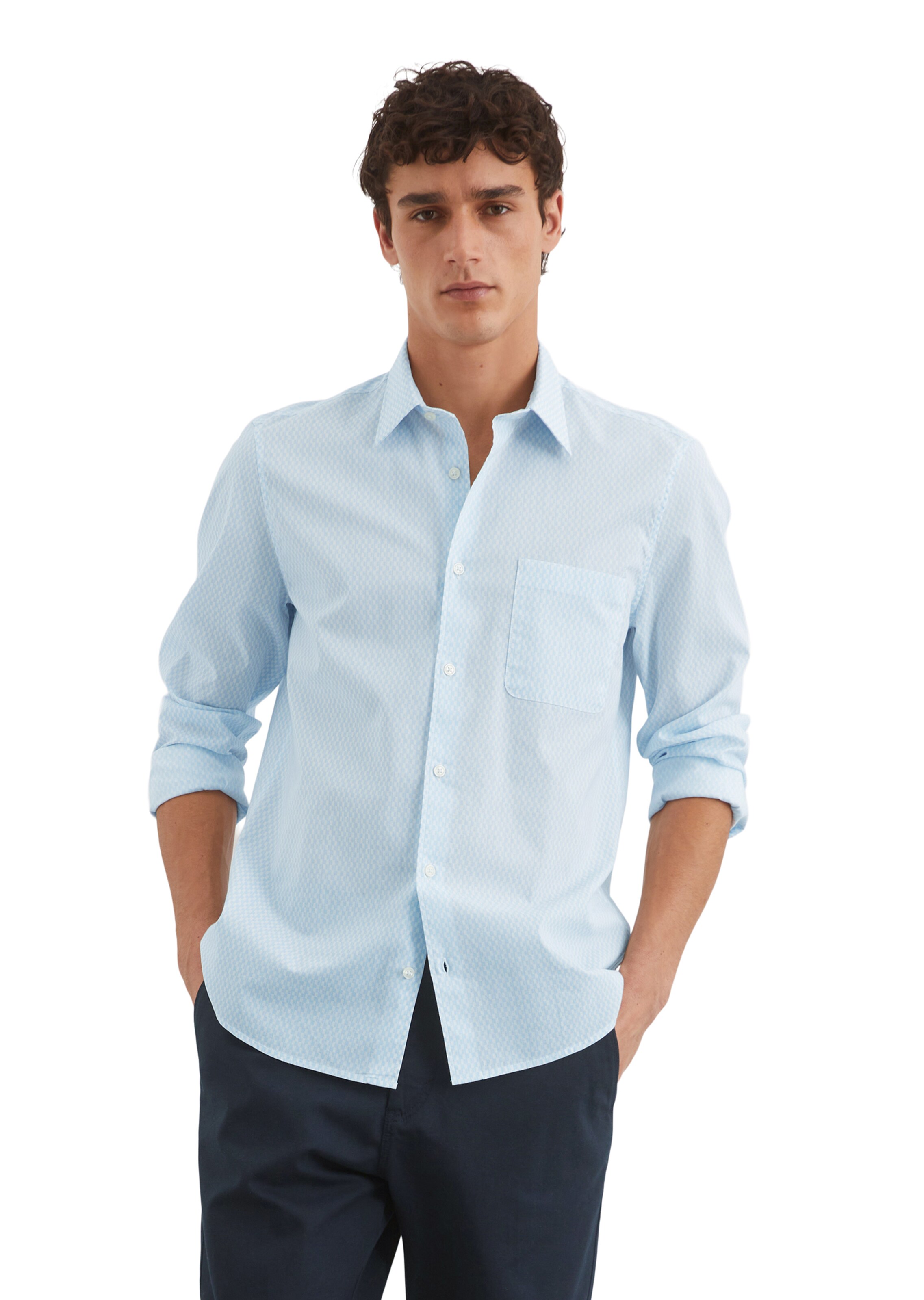 Marc O'Polo Regular Fit Hemd in Blau: Vorderseite
