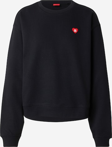 Sweat-shirt 'Deroxina_7' HUGO en noir : devant