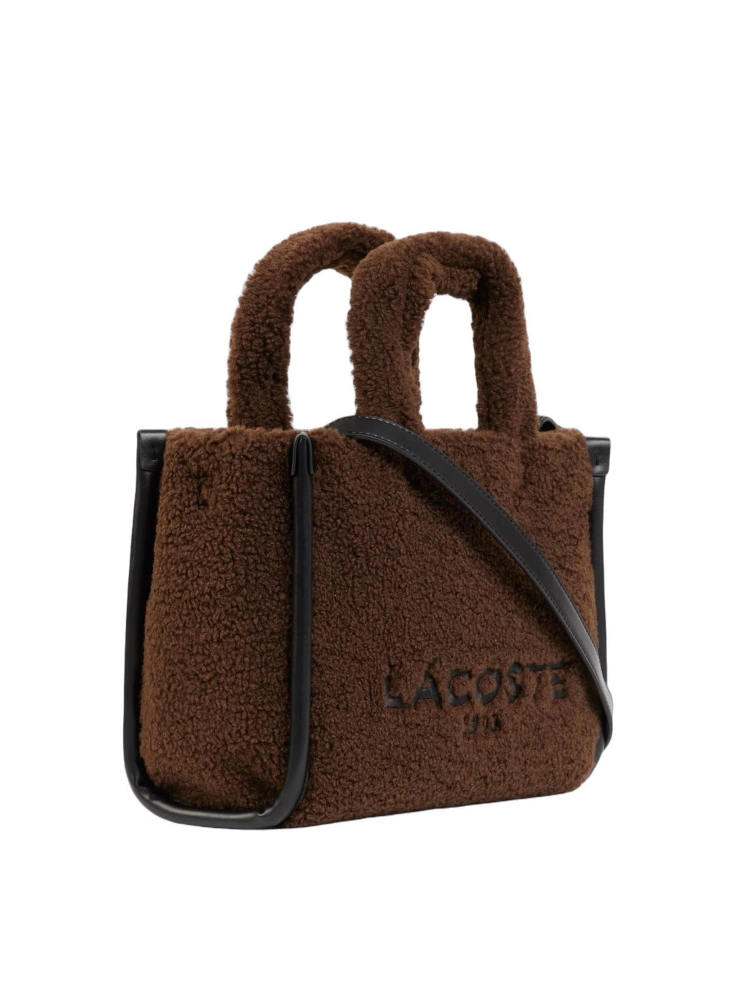 LACOSTE Taška cez rameno 'Lacoste Petit sac cabas Heritage Noir/Marron' - Hnedá