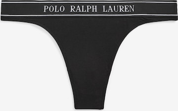 Polo Ralph Lauren Panty ' Mid Rise Thong ' in Black: front